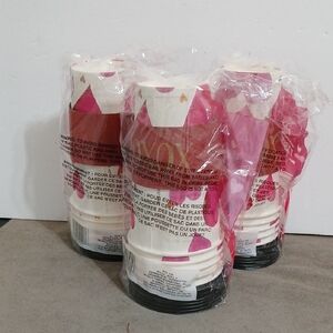 Valentines HEART Pattern Paper Cups - Red and White 15 pcs NEW